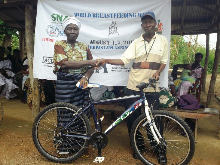 Health promoters use bicycles to reach remote communities