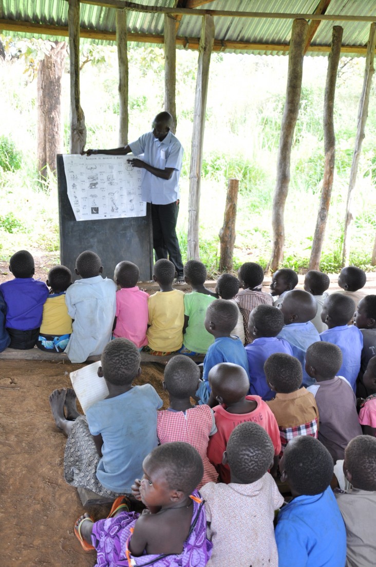 Students in a classroom in South Sudan