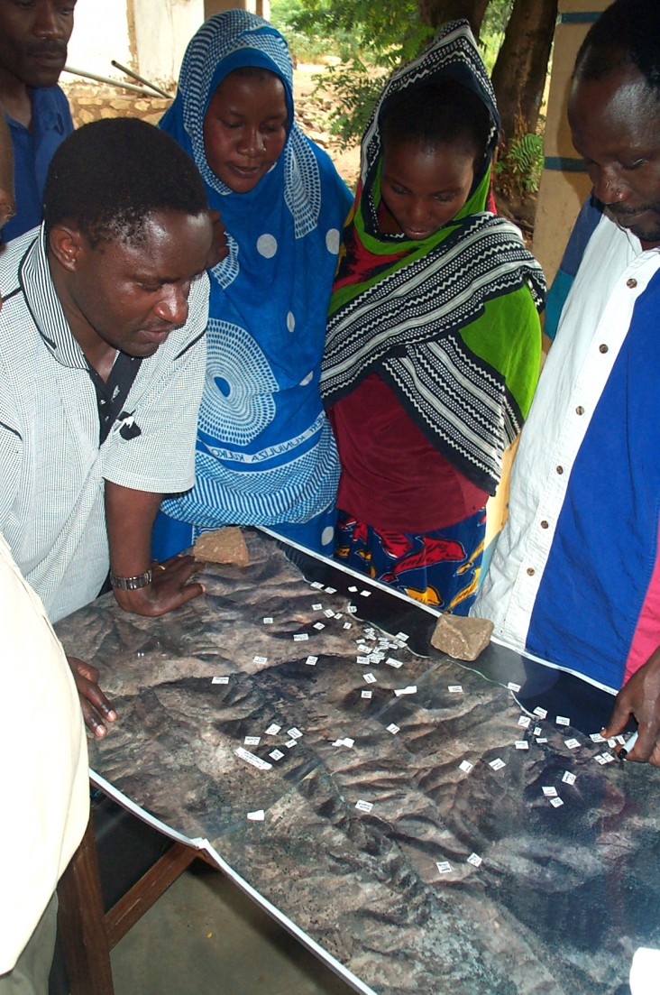 Villagers from Mtanga village map their community using high-resolution satellite imagery