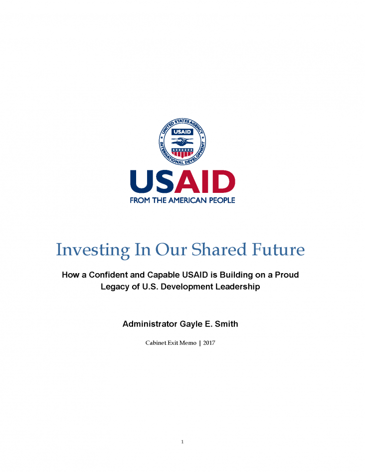 Cabinet Exit Memo 2017: Investing in Our Shared Future -- Click to read