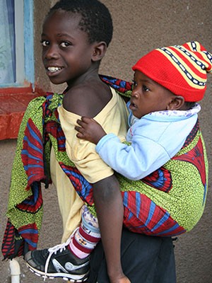 Photo of two children in Zambia.