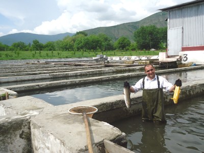 Anar Mikayilov, son of the owner and executive manager of Girkhbulag Trout Farm.