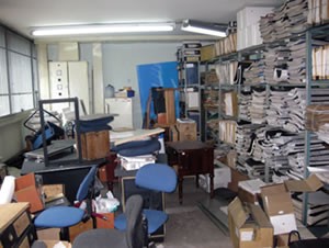 Any available vacant space at Paloquemao was being used to store files, furniture and discarded office equipment.