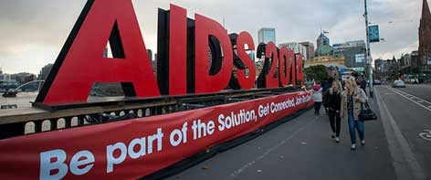 AIDS conference sign in Melbourne
