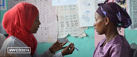 Health extension worker explains family planning to a client in Ethiopia