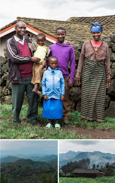 Andre and Gaudace Nyirahategekimana live with their family in the Musanze District of rural Rwanda