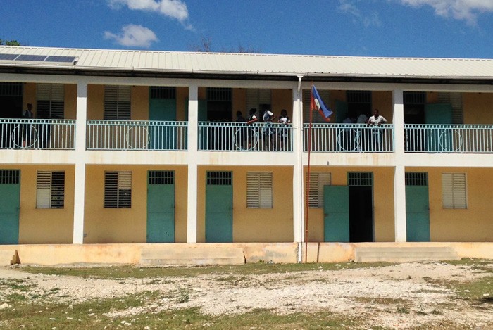 This Haitian public high school has an enrollment of 800 with only two latrines.