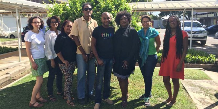Photo of the LINKAGES team in Trinidad, including the study investigators, data collectors, and site coordinators. 