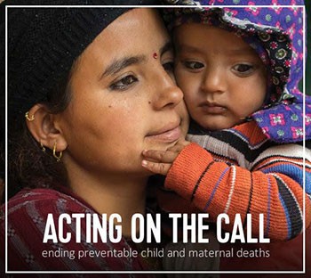 Photo of a mother and child. Acting on the Call.