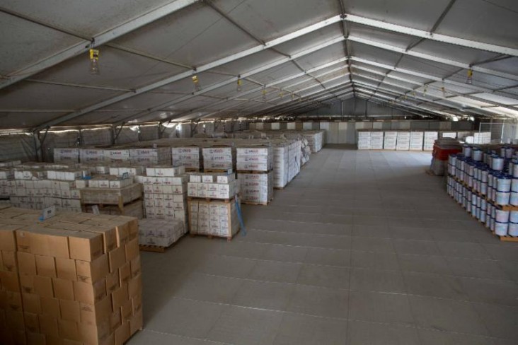 Prepositioned USAID disaster relief supplies in Port-au-Prince, Haiti