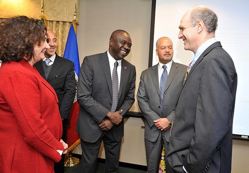 US, Haiti and Brazilian Government representatives.
