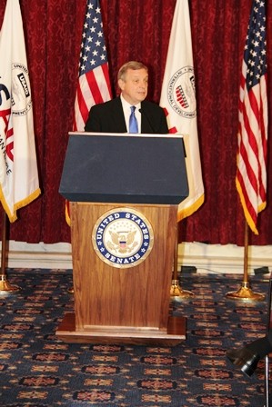 Senator Dick Durbin speaks at the Water Strategy Launch. 