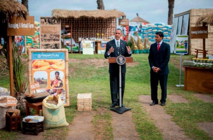 President Obama speaks on food security in Senegal with Administrator Shah. 