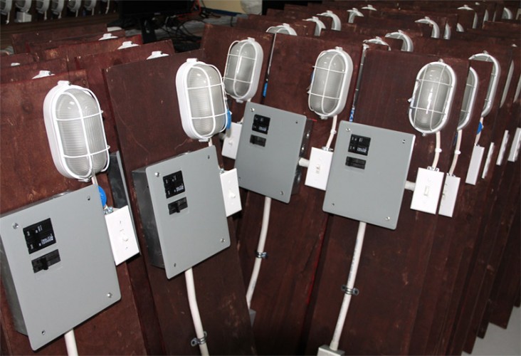 Readyboards designed by JPS engineers, approved by the Government Electrical Inspectorate, and assembled by UTech students prior to installation.