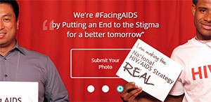 Screenshot of Facing AIDS website.