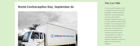 Truck with USAID Deliver Project on the side