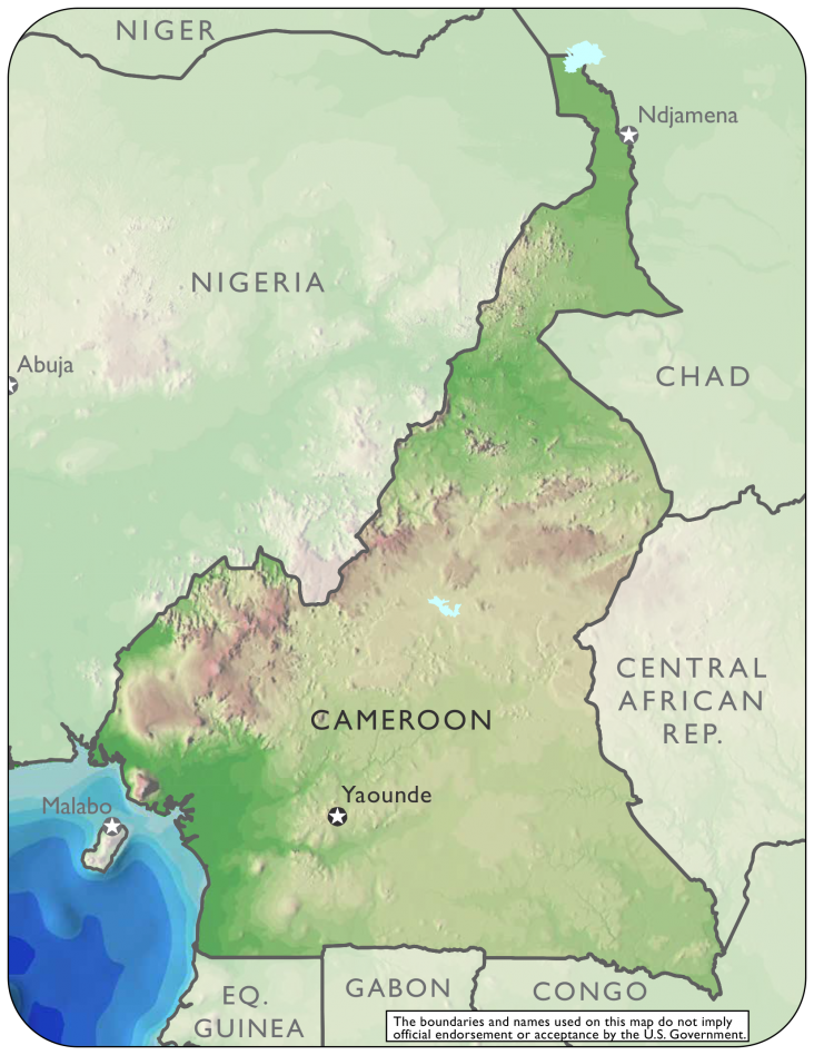 Geographical map of Cameroon 