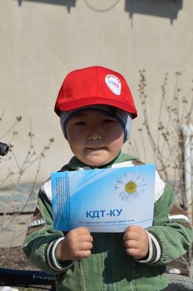 The little participant of the USAID information event on TB prevention in Bishkek