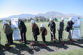 Broke ground ceremony of a new women's dormitory at the American University of Afghanistan.