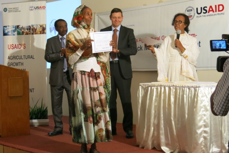 One of the graduates from the Southern Nations, Nationalities and Peoples Region of Ethiopia receives her certificate