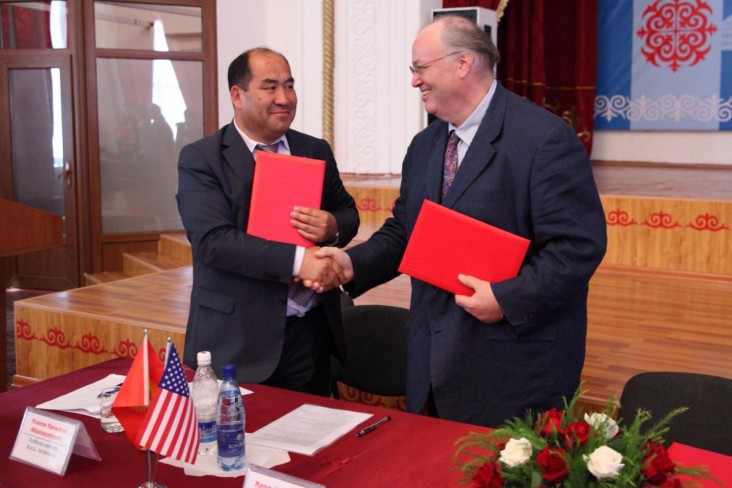 Carey N. Gordon, USAID Representative to the Kyrgyz Republic presented two grants to the Osh University 