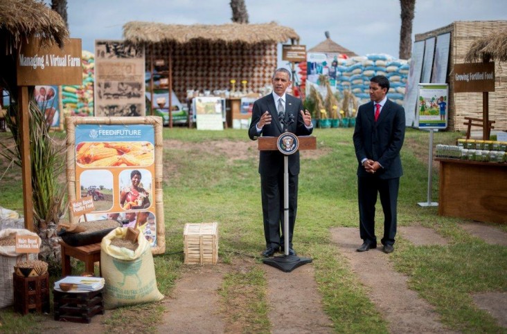 President Obama makes remarks at the agricultural technology marketplace