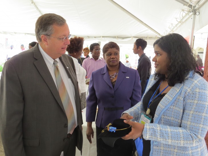USAID Mission Director Christopher Cushing (left) and Rule of Law Specialist, Yolande Forde