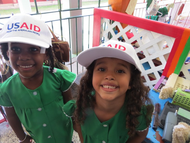 These young students from the Nursery section of  Dominica's Social Centre were all smiles during the recent project close out c