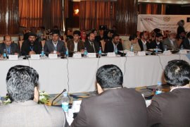 The mayors of Afghanistan’s 33 provincial capital municipalities at the event.