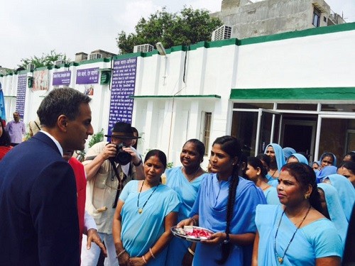 U.S. Ambassador to India Richard Verma at the headquarters of Sulabh International.