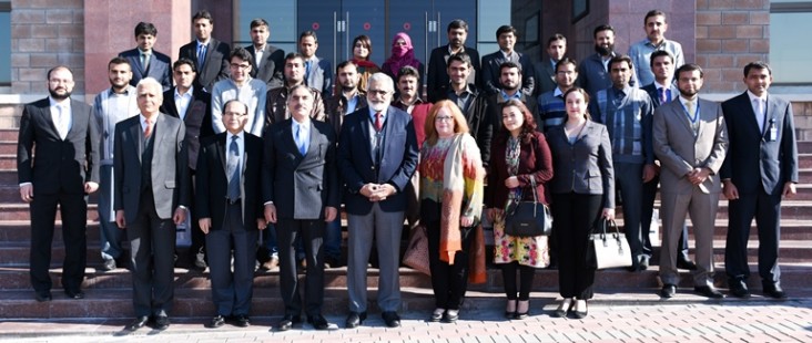 U.S. Embassy Pakistan’s USAID Deputy Mission Director Cathy Moore and senior officials from HEC, NUST, and UET Peshawar with U.S