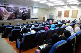 Nasima Niazai, Member of Parliament from Helmand Province, giving speech.