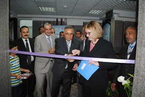 USAID/Egypt Mission Director Dr. Mary C. Ott cuts ribbon to inaugurate the Tamayouz Center in Sohag.