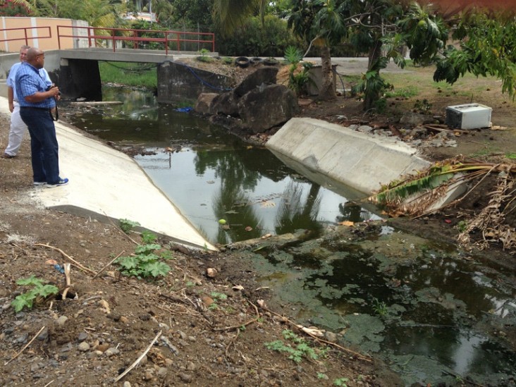 This Bridge Silt Trap was instrumental in averting low-level-village flooding in Mero during the passage of Tropical Storm Erika