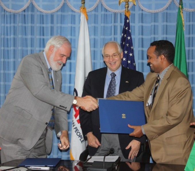 U.S. and Ethiopian representatives after signing the new five-year development cooperation agreement