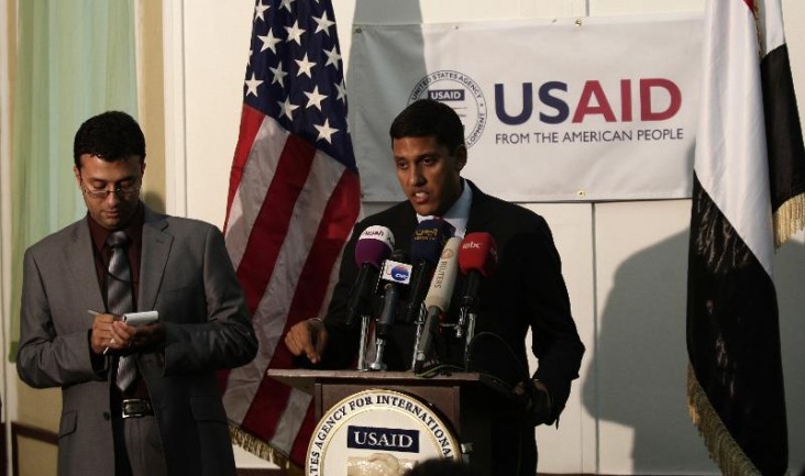 USAID Administrator Rajiv Shah speaks in Yemen. Credit: Hani Mohammed