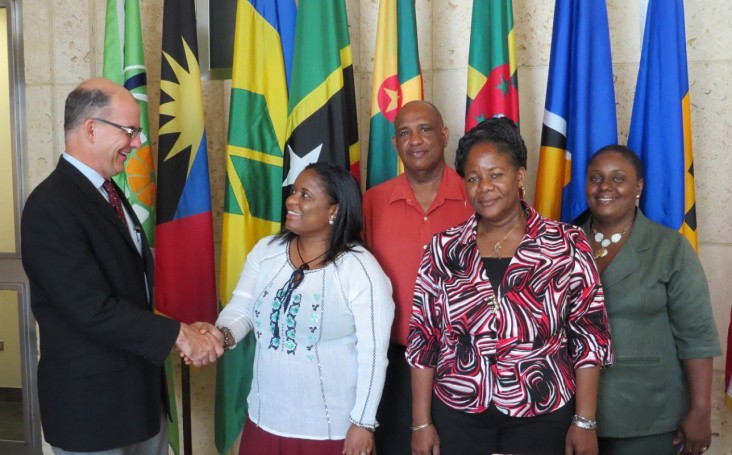 Magistrate Augustus (left) and other Juvenile Justice officials from Dominica.