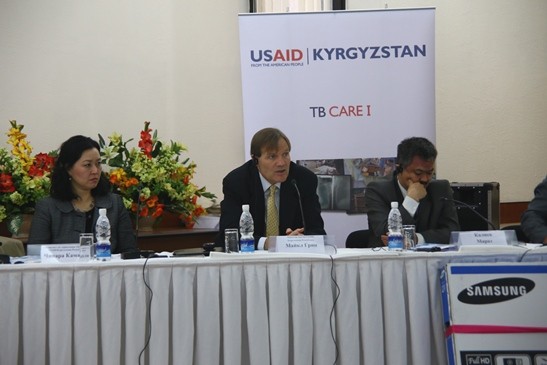 USAID/Kyrgyz Republic Mission Director Michael Greene (in the middle) thanked Ministry of Health of the Kyrgyz Republic for coop