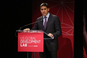 Administrator Rajiv Shah speaking at the launch of the U.S. Global Development Lab