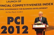 U.S. Ambassador David Shear addresses the PCI launch in Hanoi.