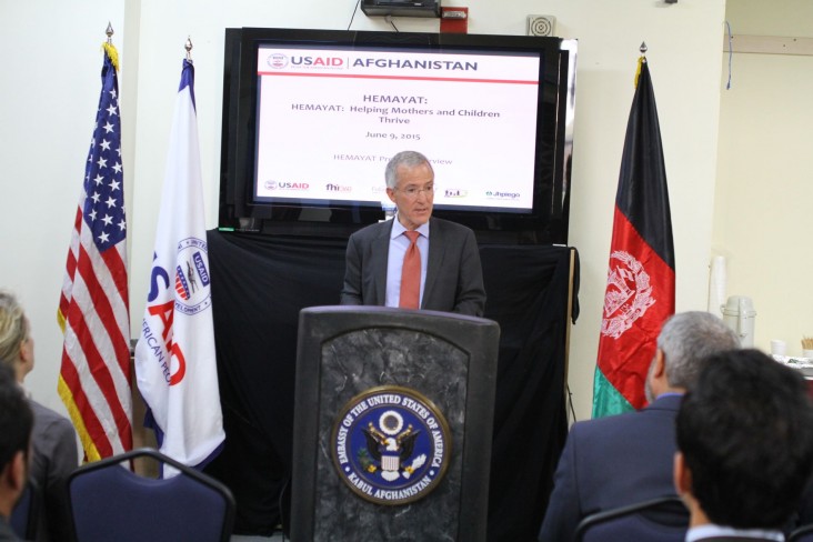 William Hammink, USAID/Afghanistan Mission Director, speaks at the event.