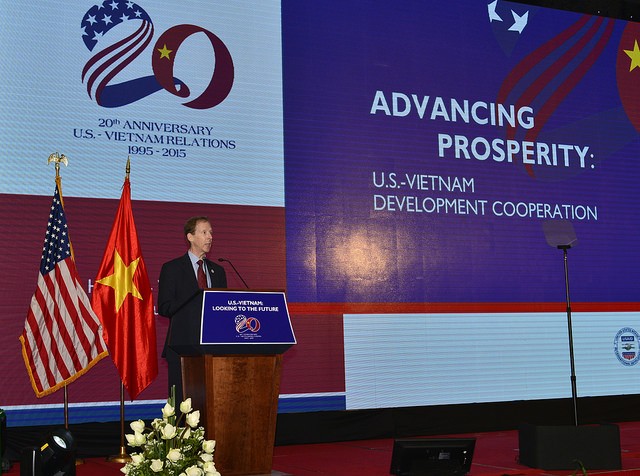 USAID Mission Director Joakim Parker speaks at the event.