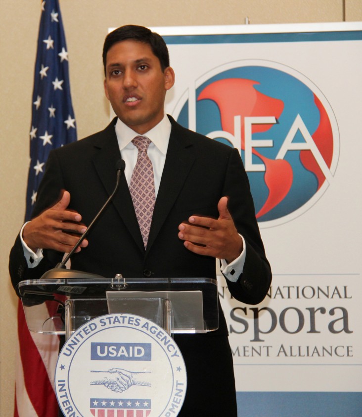 Administrator Rajiv Shah speaking at the Global Diaspora Forum