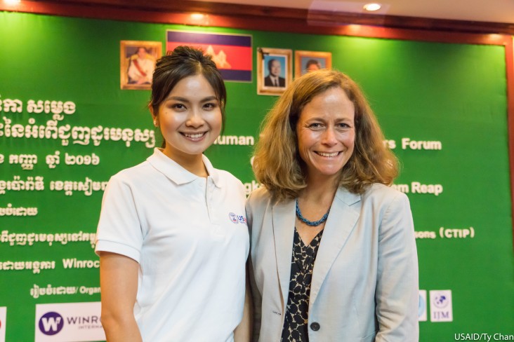 USAID Mission Director Polly Dunford and Goodwill Ambassador Ms. Mean Sonyta