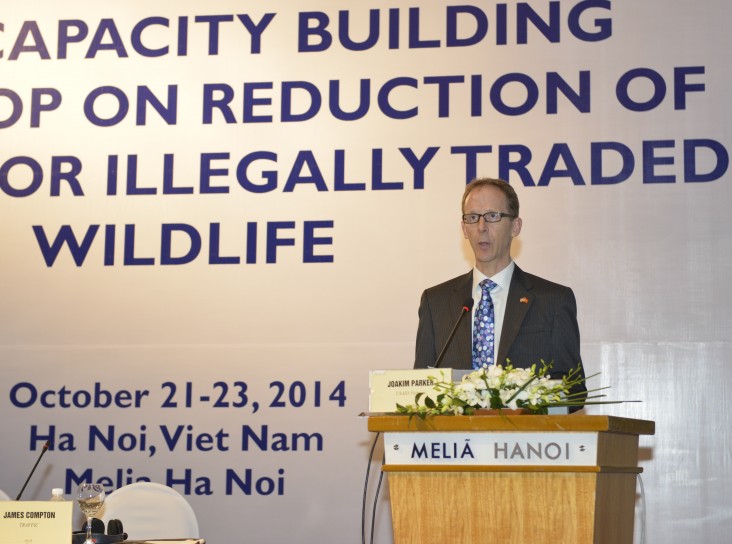 Giám đốc USAID Việt Nam Joakim phát biểu tại hội thảo.
