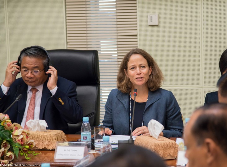 Polly Dunford, Mission Director, USAID Cambodia, speaking at the Food Security and Nutrition Technical Working Group.