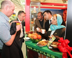 International buyers sample Afghanistan’s produce, including dried fruit and nuts, pomegranates, and honey at Gulfood 2011 in Du