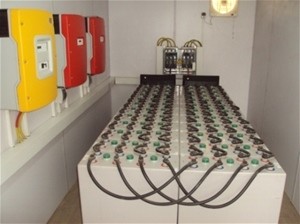 Battery bank and switchgear for the solar electric system