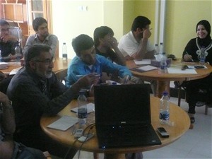 Members of the Hirat leading media take part in a media sales training workshop at the newly established Hirat Journalism Traini