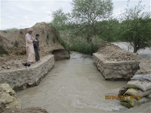 After: The finished intake for the sub-canal will draw far more floodwater from the river each spring, improving the reach of th